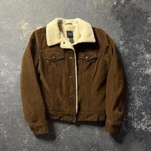 GAP Brown Sherpa Suede Leather Jacket
